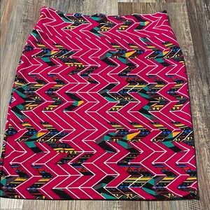 LuLaRoe Pink Multicolor Pencil Skirt